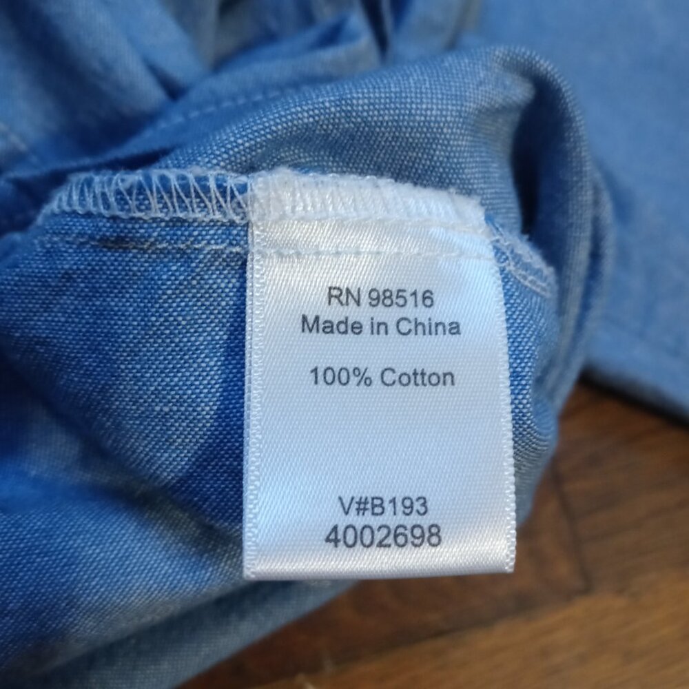 COLDWATER CREEK 3/4 sleeve chambray cotton shirt (LP) - Picture 7 of 12